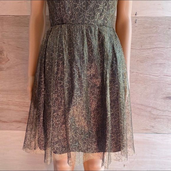 Erin Fetherston Gold Lace Floral Dress - Picture 5 of 10